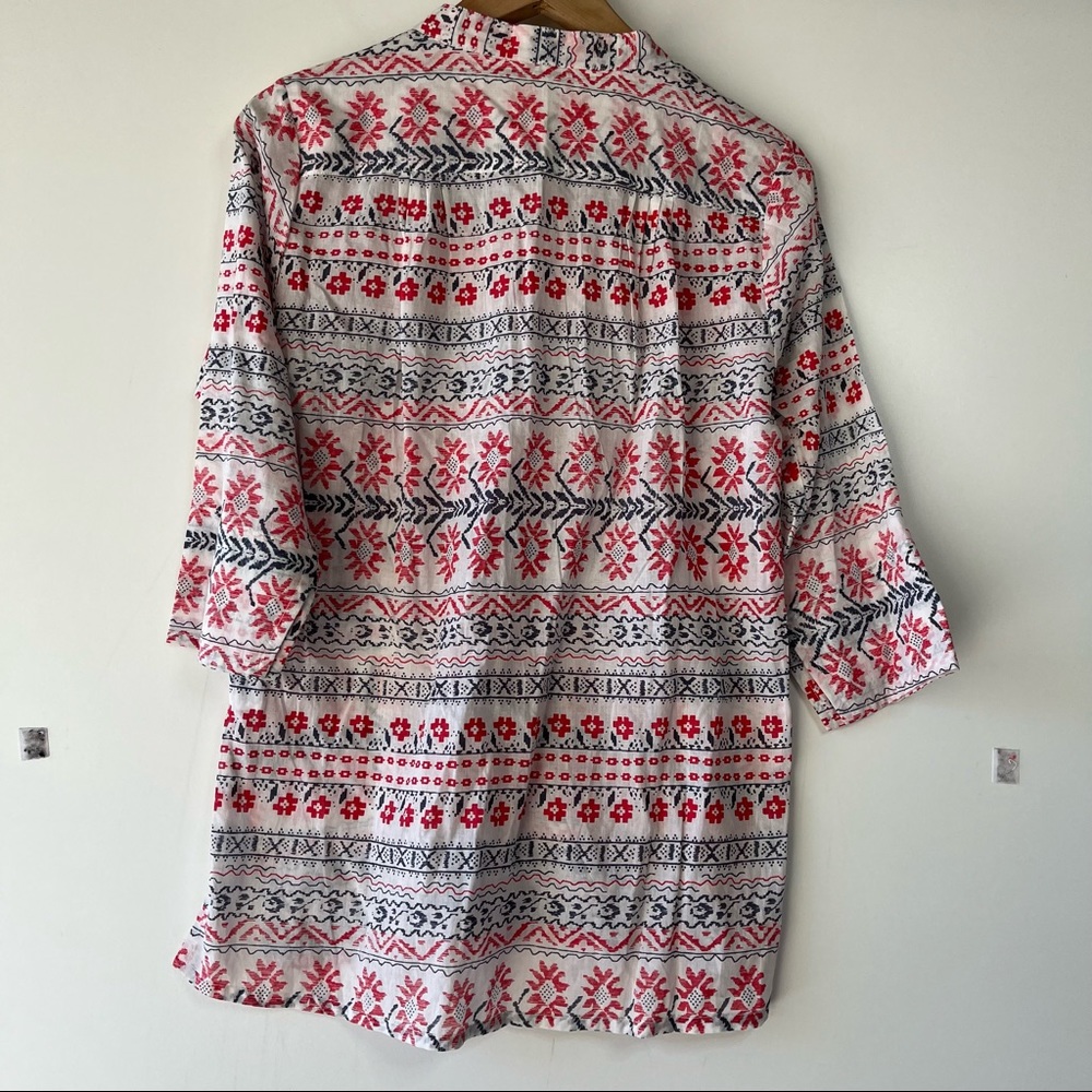 Roberta Roller Rabbit Boho Split Neck Aztec Print… - image 2